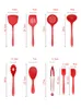 10pcs / set Silicone Ustensile De Cuisine Cuillère Soupe Louche Spatule Turner Fourchette Pinces Résistant À La Chaleur Cuisine Outils Accessoires KDJK1911