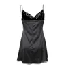 Kadın Elbise A-Line Dantel Derin V Yaka Yaz Sling Mini Şeffaf Oymak Clubwear Satılık Bayanlar Streetwear 210522