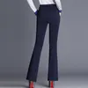 Suit Ladies Formal Pantalon Plus Size Cotton Flare Pants Women High Waist Elastic Long Trousers Female Office Work 7359 50 210417