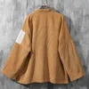 Japon Style hommes velours côtelé Kimono veste couleur-blocage patché conception goutte épaule Haori surdimensionné lâche mince manteau 210927
