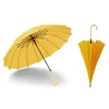 Rainy Sunny Parapluies semi-automatiques Couleur unie Longue poignée droite Forte Coupe-vent Grand Parapluie Multi Couleurs Hommes Femmes BH4776 TQQ