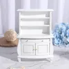 1pc multi stil miniatyr garderob tv bokkaka sängbordsskåp hylla ben skåp modell dollhus möbler dekor DIY leksaker