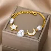 Braccialetti con ciondoli Carino Bella Stella Luna Perla per le donne Regali insoliti Ragazze Gioielli dolci Bracciale femminile semplice personalità240K