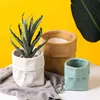 Kraft Paper Torba Kształt Ceramiczny Kwiat Pulpingowy Pot Nordic Industrial Style Kolorowy Soczysty Sadzarka Z Otwór 211130