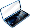 Магнитная адсорбция металлическая каркасная рамка Передняя и назад Закаленное стекло Полноэкранное покрытие для iPhone 11 Pro Max XR XS MAX 6 7 8 PLUS 100 шт. / Лот