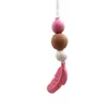 Feather Teether Halsband Sensory tugghänge Silikon Tänder med tänder Stick Toys For Spädbarn Toddler Kids 5 Colors4142338