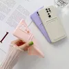 Moda Capas telefônicas de cor sólida para iPhone 13 12 11 pro max xr xs x 7 8 mais anti-outono tpu celular capa protetora com titular de cartão seis cores atacado