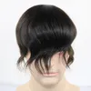 남성 Toupe Human Hair 7 "X9"6 "X8"8 "X10"Mens 시스템 교체 모노 기본 헤어 피스