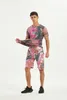 Survêtements d'été vêtements de sport pour hommes costumes de gymnastique vêtements d'entraînement teints par nouage entraînement jogging ensemble de sport course Rashguard survêtement pour hommes