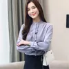 Korean Chiffon Women Blouses Shirt Wome Long Sleeve Shirts Office Lady Ruffles Blouse Tops Plus Size Blusas Mujer De Moda 210531