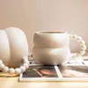 크리 에이 티브 세라믹 머그잔 귀여운 커피 컵 북유럽 홈 장식 수제 아트 우유 차 컵 홈 Drinkware 개인화 된 커플 선물 211223