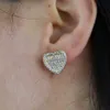 14mm sillver renk hip hop buzlu dışarı bling mikro pave cz 5a kübik zirkoina kalp şeklinde vida geri küpe kadın mücevherler için 21064048945