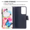 Wallet Phone Cases for Samsung Galaxy S23 S22 S21 S20 Note20 Ultra Note10 Plus Beautiful Colorful Painting Pattern Flip Kickstand Cover Case with Zipper Coin Purse