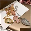 Colliers Pendentifs Jewelryfashion Collier pendentif tête de serpent en cristal vert adapté aux dames bijoux de mariage livraison directe 20283S