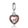 Bracciale con ciondolo Pandora adatto Charms in argento europeo Perline di serpente Mamma Cuore Ciondolo in cristallo di cristallo Catena di serpente fai da te per gioielli da donna con collana braccialetto