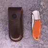 Original Kommer 2-Shot Skinner 2481 Pocket Gentleman folding knife mirror polished 12C27 Blade G10 Handle with leather sheath outdoor camping EDC tools