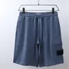 shorts de algodão azul