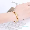 Classic Design Gold Silver Rose Colors Armband Titanium Steel Diamond Armband för Women039Smen039s Love Bangle With Scre3899384