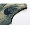 PLUS Taille Vest de denim pour hommes Brand Jeans Hommes Cowboy Vintage Casual Sans Manches Sans Manches personnalisées Cardigan Hommes Jacketovercoat 4XL