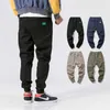 Men's Fashion Casual Pants Loose Cotton Waist Elastic Haren Pants Bound Feet Trousers Joggers Sweatpants Big Size M-5XL X0723