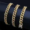 Mens Iced Out Chain Hip Hop smycken halsband armband rosguld silver miami kubanska länkkedjor halsband29921880786