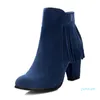 Gros-Bottes 2021 Design Big Taille 43 Plate-forme Bottines Femmes Chaussures Zip Up Talons Hauts Gland