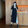 Casual Long Korean Dress Loose Designer Women Puff Sleeve Y2K Summer Ladies Office Party Kläder Chic 210604