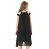 Kleinkind Mädchen Kleider Sommer Schwarz Chiffon Slip Kleid Kinder Strand Tragen Casual Mädchen Party Kleid Kinder Kleidung 8 10 12 14 jahre Q0716