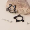 Gato piercing piercing jóias de aço inoxidável anéis de mamilo barra de barra de barra de barra para mulheres piercings sexy