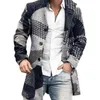 Vestes pour hommes simples hommes manteau rayé vêtements d'extérieur poches chaudes tranchée longue veste pardessus