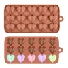 Stampi da forno Stampo per torta geometrica 3D in silicone a forma di cuore con mini martello Mousse/Stampo per torte al cioccolato per il compleanno