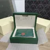 Luxe groene horlogedoos, origineel met kaarten en papieren, certificaten, handtassen, dozen voor 116610 116660 116710 horloges met cadeau159x