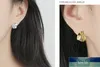 Flyleaf Gold Irregular Uneven Stud Earrings For Women New Trend 100 % 925 Sterling Silver Lady Fashion Jewelry