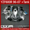 Body Kit For YAMAHA YZF600R Thundercat YZF 600R 600 R 1996-2007 Bodywork 86No.189 YZF-600R 96 97 98 99 00 01 YZF600-R 02 03 04 05 06 07 OEM New silvery Fairings +Tank cover