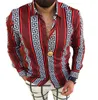 Plus Sizes 3XL Men's Casual Vintage Shirts Cardigan Printed Long Sleeve Slim Summer Hawaiian Shirt Skinny Fit Various Pattern Man Clothes Cardigans Blouse