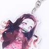 Llaveros de dibujos animados 9 unids/set Anim Demon: Kiu No Yaiba llavero Cosplay Kamado Tanjirou Nezuko Agatsuma de dos caras 3868902