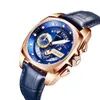 Reef Tiger/RT Mens Chronograph Sport Watches Luksusowe różowe złoto wodoodporne wojskowe sztuczne na rękę na rękę kwarcowe