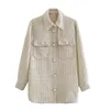 Wholesale women's clothing in autumn small fragrance shirt plaid coat drop 210422