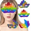 Party Mask Fidget Toy Rainbow Masquerade Bollar Fancy Dress Masks Blindfold Push Bubble Facemask för Halloween Jul Prom Kids Aldult