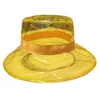 Sommar PVC Transparent Bucket Hat Bright Jelly Solid Color Wide Brim Andningsbar Vattentät Fiskare Regn Cap JXW855