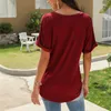 Women Plus Size Fashions T Shirt Summer Short Sleeve V-neck Casual Vintage Tops Ladies Streetwear Tee Shirt Femme 210608