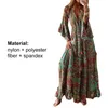 Casual jurken dames zomer strand boho maxi-jurk dames v-hals bloemenprint driekwart mouw feest lang voor vrije tijd