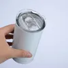 15oz 20 oz 30 oz Süblimasyon Düz Tumblers Boşluklar Beyaz Paslanmaz Çelik Vakum Yalıtımlı Konik İnce DIY Kupası Araba Kahve Kupaları ve Saman