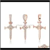 Naszyjniki religijne chrześcijańskie 18 -karatowe złote diament cZ biżuteria miedź miedź mężczyźni krzyżowe dla mężczyzny kobiety mgr82 ​​confe