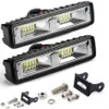 48W 12V 16 LED 작업 조명 6 인치 스팟 빔 바 자동차 트럭 SUV ATV 오프로드 운전 램프 헤드 라이트 홍수 안개 작업 조명