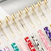 Diferente cor desenhos animados DIY vazio tubo de metal ballpoint canetas estudante escrevendo presente auto-preenchimento flutuante glitter cristal caneta rh3518