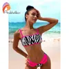 Andzhelika 2021 Sexy Bikini Ensemble Filles Bandeau Léopard Maillot De Bain Brésilien Maillots De Bain Doux Coupe Bikini Deux Pièces Plage Maillot De Bain X0522