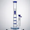 Tubo dritto Bong Narghilè Triple Perc Tubi di vetro Percolatori a gabbia per uccelli Dab Oil Rigs Tall Bong Water Pipe con Bowl Banger