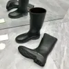 Botas de chuva 2022 à prova de água bota feminina até o joelho tubo médio fundo grosso chaminé estilo britânico sapatos Martin tamanho 36-41