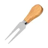 Stainless steel cheese knife fork four-piece set Wood handle baked pizza cake shovel cream knife stock wholesale